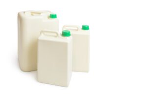 Secondary Containers - Plastic chemical gallon containers with green cap