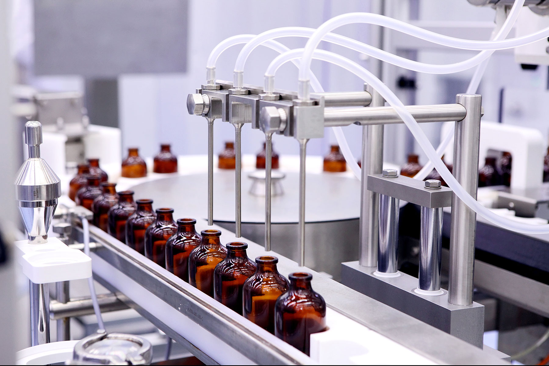 bottles being filled on the line from a contract manufacturer